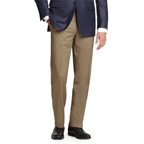 Hugo Boss Other - HUGO BOSS Red Label men's formal flat front pants beige 100% Virgin Wool size 32